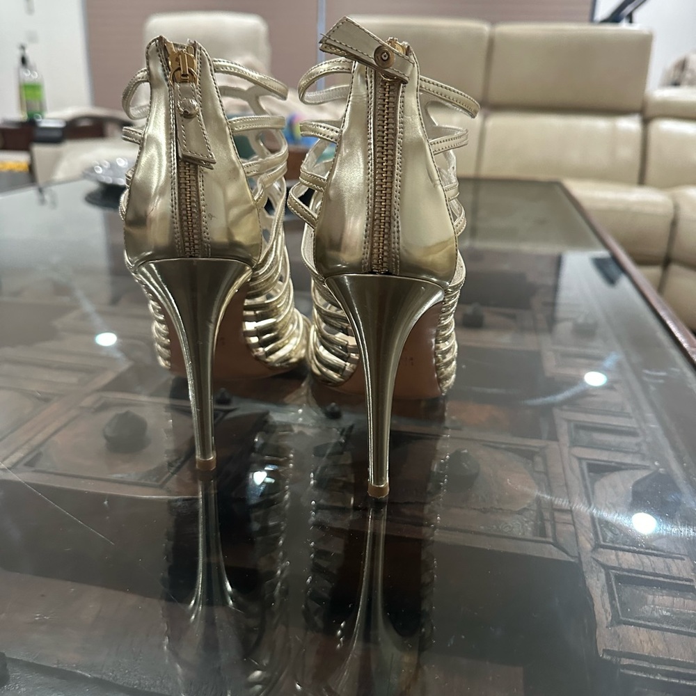 Stuart Weisman Gold sandals, worn once
